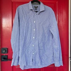 Micheal Kors Men's XL Long Sleeve Button Up Shirt Blue Office Work Attire
